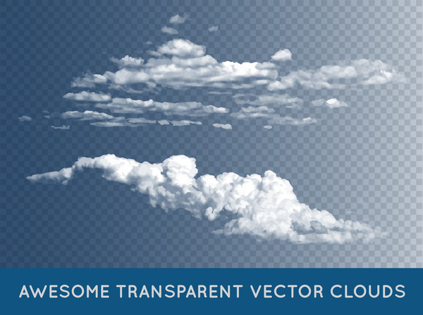 Realistic clouds illustration vectors set 07