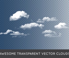 Realistic clouds illustration vectors set 08