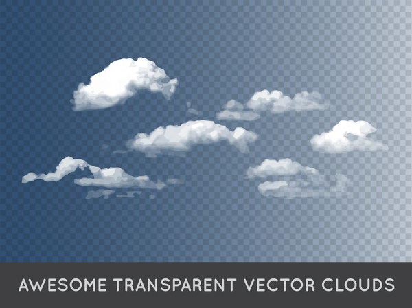 Realistic clouds illustration vectors set 08