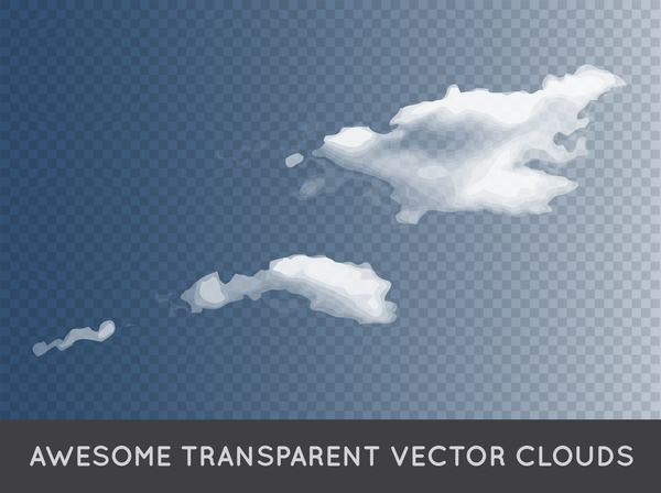 Realistic clouds illustration vectors set 10