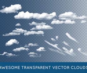 Realistic clouds illustration vectors set 12