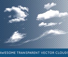 Realistic clouds illustration vectors set 13