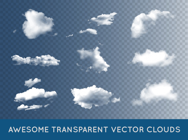 Realistic clouds illustration vectors set 14