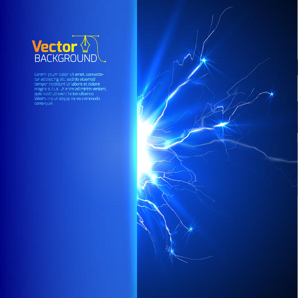 Realistic lightning background design vector 06