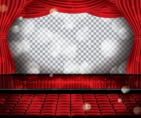 Red cinema curtain vector background