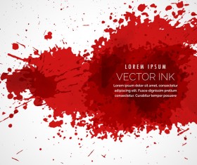 Red ink stains and paint vector background 02