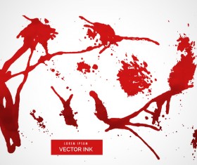 Red ink stains and paint vector background 03