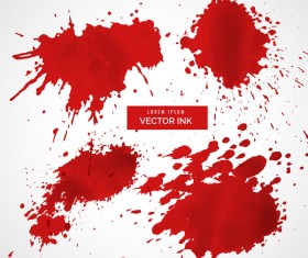 Red ink stains and paint vector background 04