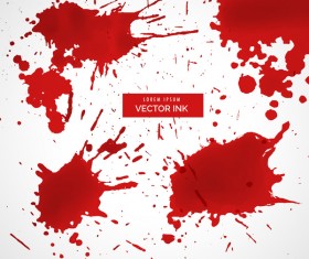 Red ink stains and paint vector background 05