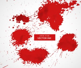 Red ink stains and paint vector background 07