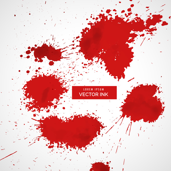 Red ink stains and paint vector background 07