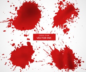 Red ink stains and paint vector background 08