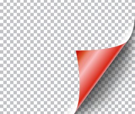 Red paper curled corners vector