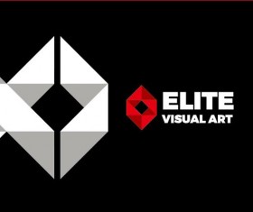 Red with black business card back vector