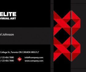 Red with black business card front vector
