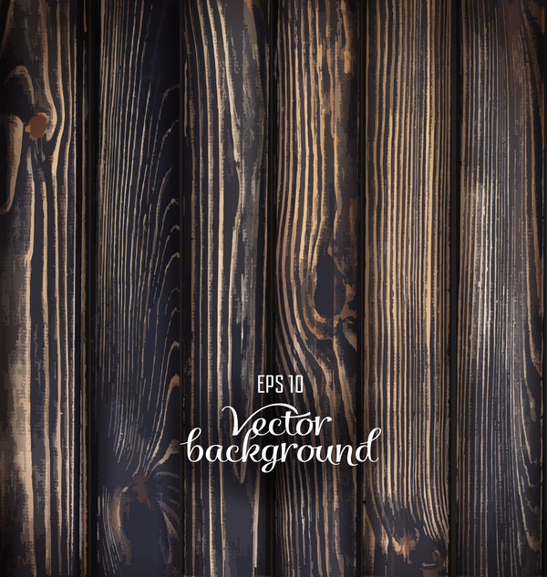 Retro black wooden texture background vector