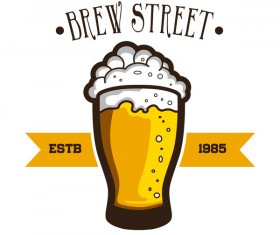 Retro styled label of beer vector