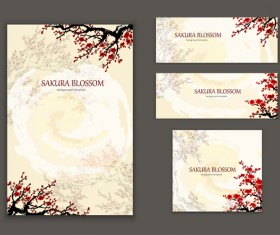 Sakura styles brochure cover with banner vector