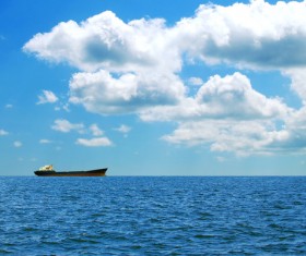 Sea-going freighter Stock Photo