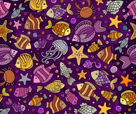 Sea seamless pattern hand drawn vectors 01
