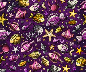 Sea seamless pattern hand drawn vectors 12