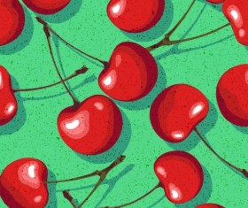 Seamless fruit pattern cherry vector
