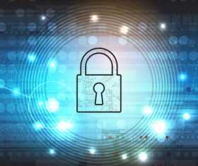 Set of technology security with data background vector 01