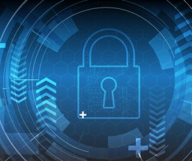 Set of technology security with data background vector 02