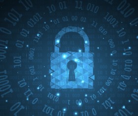 Set of technology security with data background vector 03