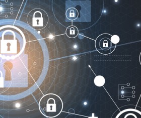 Set of technology security with data background vector 04