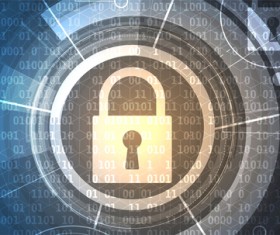 Set of technology security with data background vector 05