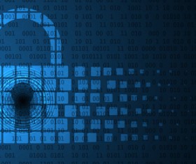 Set of technology security with data background vector 06