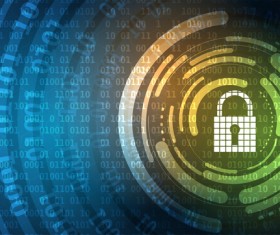 Set of technology security with data background vector 07