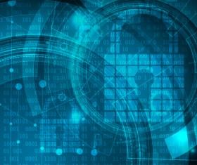 Set of technology security with data background vector 10