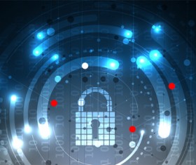 Set of technology security with data background vector 11