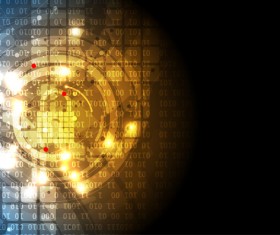 Set of technology security with data background vector 12