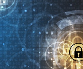 Set of technology security with data background vector 13