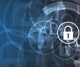 Set of technology security with data background vector 15