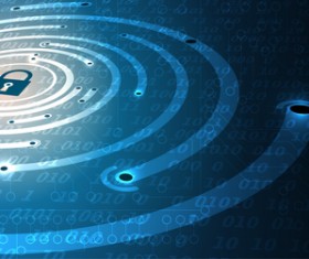 Set of technology security with data background vector 17