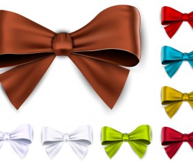 Shing colored bows vector set