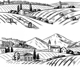 Sketch rural vector material