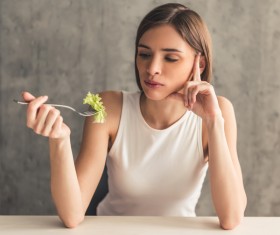 Slender woman diet Stock Photo