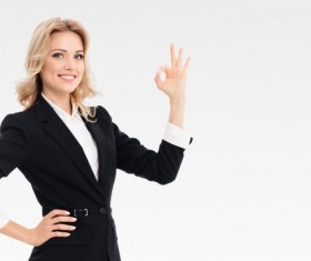 Smiling woman OK Stock Photo