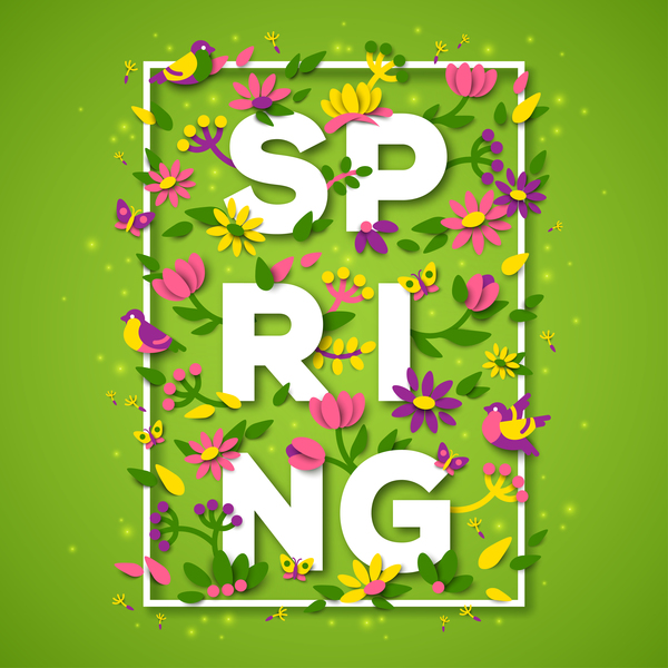Spring green background vector