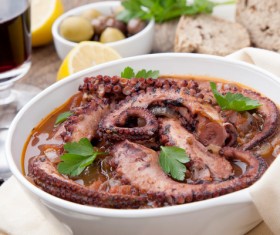 Stewed squid Stock Photo