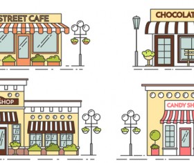 Street store vector template 01