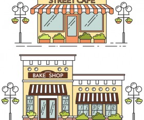Street store vector template 02