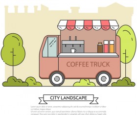 Street store vector template 03