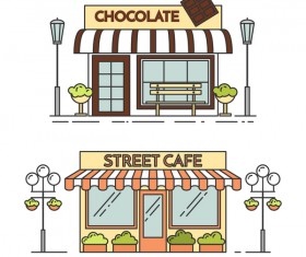 Street store vector template 04
