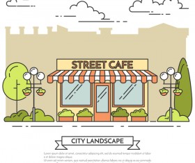 Street sweet shop vector material 01